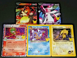 POKEMON CELEBRATIONS PROMO & CARD LOT - LANCE'S CHARIZARD DARK SYLVEON + 3 MORE - Image 1