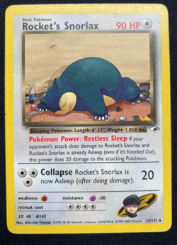 Pokemon TCG Rocket's Snorlax Gym Heroes 33/132 Regular Rare MP/HP - Image 1