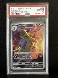 2023 POKEMON PAL EN-PALDEA EVOLVED ILLUSTRATION RARE #222 TYRANITAR PSA 10 - Image 1
