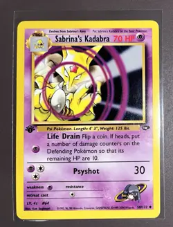 Sabrina’s Kadabra 1st Edition 58/132 - Gym Challenge Pokemon - Image 1