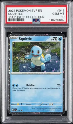 2023 POKEMON SVP EN-SV BLACK STAR PROMO 151 POSTER COLLECTION SQUIRTLE PSA 10 - Image 1
