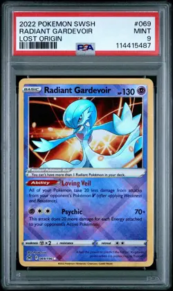 2022 Pokemon Sword & Shield Radiant Gardevoir Lost Origin #069 PSA 9 - Image 1