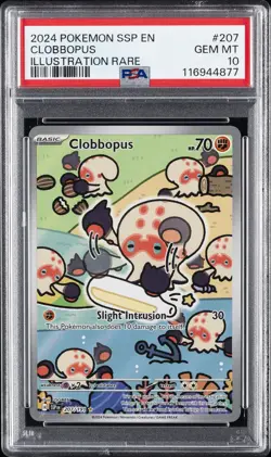 2024 POKEMON SSP EN-SURGING SPARKS ILLUSTRATION RARE #207 CLOBBOPUS PSA 10 - Image 1