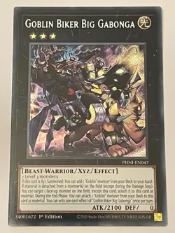 YUGIOH GOBLIN BIKER BIG GABONGA SECRET RARE 1ST EDITION NEAR MINT PHNI-EN047 - Image 1