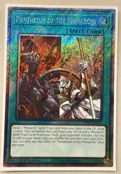 Yugioh! 1x Pantheism of the Monarchs RA04-EN261 Platinum Secret Rare 1st Ed NM - Image 1