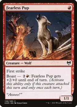(1x FOIL) FEARLESS PUP - Kaldheim - MTG Magic the Gathering Card - Image 1