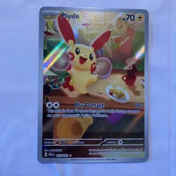 Pokemon TCG Paradox Rift Plusle 193 Illustration Rare Holo Card Full Art Mint - Image 1