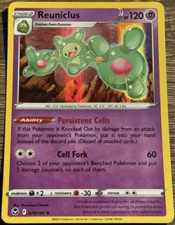 Reuniclus 078/195 Holo Rare Silver Tempest Pokemon Card NM/M (L) - Image 1