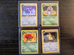 2000 Pokemon Team Rocket First Edition Dark Dragonair #33/82, Dark 4 Card Lot - Image 1