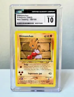 Hitmonchan 69/105 Neo Destiny CGC 10 GEM MINT -Unlimited - Pokemon Card 2002 - Image 1