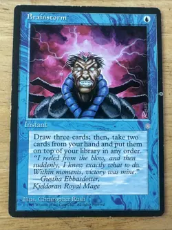 MTG - Brainstorm Ice Age Regular Uncommon Large PRINTER HICKEY - Image 1