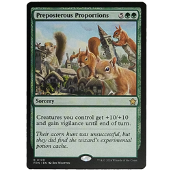 x1 Preposterous Proportions FDN MTG M/NM Green Rare Sorcery Foundations TCG CCG - Image 1