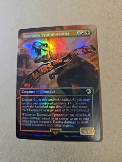 Ravenous Tyrannosaurus (Borderless Foil) - MTG - Card #0018 - REX - Image 1