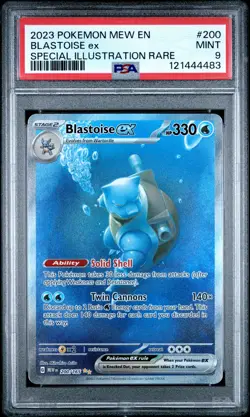 2023 POKEMON MEW EN-151 SPECIAL ILLUSTRATION RARE #200 BLASTOISE EX PSA 9 - Image 1