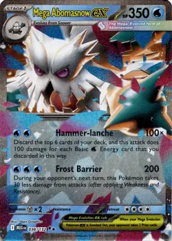 Pokemon TCG Mega Abomasnow ex 036/132 Mega Evolution Double Rare Holo NM - Image 1