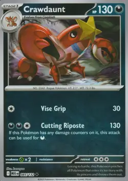 POKEMON - CRAWDAUNT - 085/132 - MEGA EVOLUTION - REVERSE HOLO - Image 1