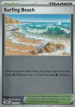 POKEMON - SURFING BEACH - 129/132 - MEGA EVOLUTION - REVERSE HOLO - Image 1
