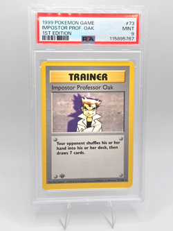 Pokemon Card 73/102 Imposter Prof Oak 1st Edition Base Set - PSA 9 NEW CERT - Image 1