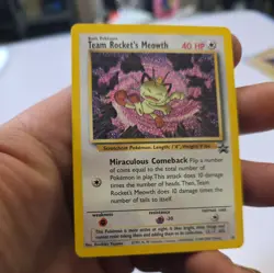 team rocket's meowth Black Star Promo #18 WOTC Exclusive Non-Holo pokemon card - Image 2