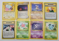 Vintage Pokemon 8 Card Lot E-reader Gym Neo Genesis Trainer Cards WOTC P/DMG - Image 1