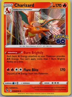 Charizard 010/078 Pokemon GO - Pokemon Card - NM - Image 1