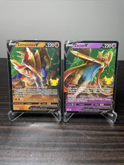 Pokemon Celebrations - Zacian V + Zamazenta V 2 Card Lot - 25th Anniversary Set - Image 1