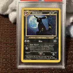 Pokemon TCG Umbreon Neo Discovery Holo Rare Card 13/75 PSA 3 - Image 2