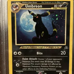 Pokemon TCG Umbreon Neo Discovery Holo Rare Card 13/75 PSA 3 - Image 4