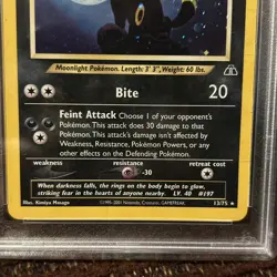 Pokemon TCG Umbreon Neo Discovery Holo Rare Card 13/75 PSA 3 - Image 5