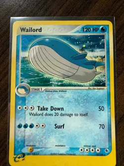 Pokemon TCG Wailord Holo Rare Card 14/109 EX Ruby and Sapphire - Image 1