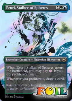 Ezuri, Stalker of Spheres Showcase 317 MTG Phyrexia All Will Be One Rare NP Foil - Image 1