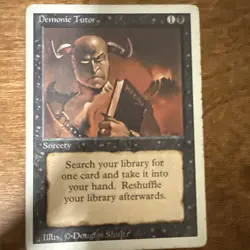 MTG Magic the Gathering Revised Edition Demonic Tutor LP Light Play condition - Image 1