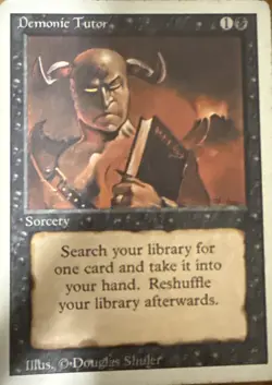 MTG Magic the Gathering Revised Edition Demonic Tutor LP Light Play condition - Image 2