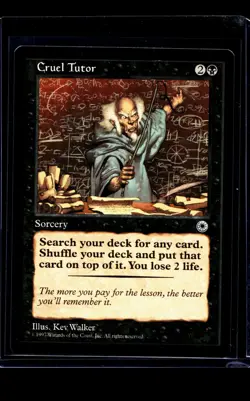 1997 MTG Magic The Gathering POR Portal Vintage Cruel Tutor LP - Image 1