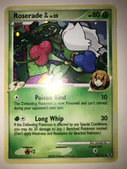 Pokemon TCG Roserade [GL] Rising Rivals 12/111 Holo Holo SWIRL Rare LP/NM - Image 1