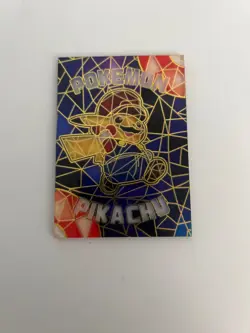 Pokemon EIF Origins 2.0 Mario Pikachu Stained Glass NM - Image 1