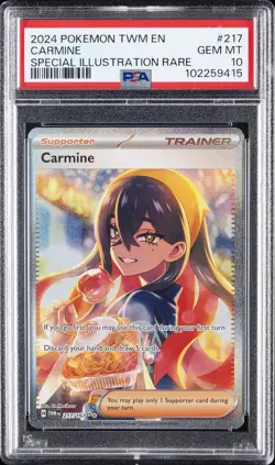 2024 POKEMON TWM EN-TWILIGHT MASQUERADE SPECIAL ILLUSTRATION RARE CARMINE PSA 10 - Image 1