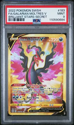 2022 POKEMON SWORD & SHIELD BRILLIANT STARS FULL ART/GALARIAN MOLTRES V PSA 9 - Image 1