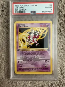 Pokemon TCG Jungle Mr. Mime 22/64 1st Edition Non-Holo Rare PSA 8 NM MT WOTC - Image 3