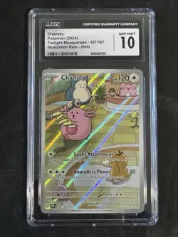 2024 Pokemon Twilight Masquerade Chansey 187/167 Illustration Rare CGC 10 Gem Mt - Image 1