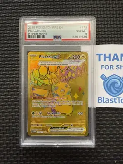 Pikachu EX 2025 Pokemon Pre EN-Prismatic Evolutions #179 Hyper Rare PSA 8 - Image 1