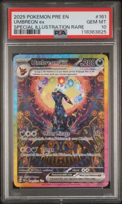 2025 POKEMON PRE EN-PRISMATIC EVOLUTIONS #161 UMBREON EX PSA 10 - Image 1