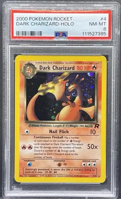 2000 Team Rocket Holo Dark Charizard #4 PSA 8 NM-MINT Pokemon WOTC New - Image 1