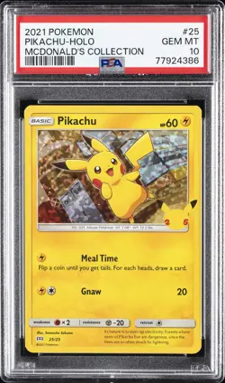 2021 POKEMON MCDONALD'S COLLECTION #25 PIKACHU-HOLO PSA 10 - Image 1