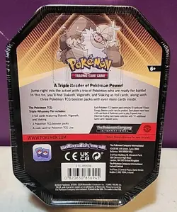 Pokemon TCG Triple Whammy Collector Tin SLAKING with 3 Packs 3 Promos FREE SHIP - Image 2