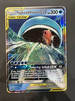 Magikarp & Wailord GX SM166 Promo Pokemon Card TCG - JUMBO - with top loader - Image 1