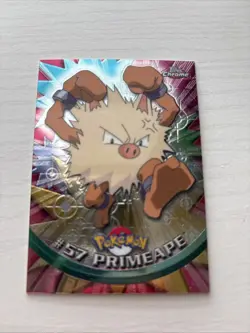 2000 Pokemon Topps Chrome Series 1 - PRIMEAPE - Foil SPECTRA Holo Card #57 RARE - Image 1