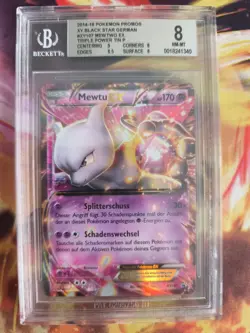 Pokemon Card Mewtu Mewtwo Black Star Promo German XY Triple Holo BGS Beckett 8 - Image 2