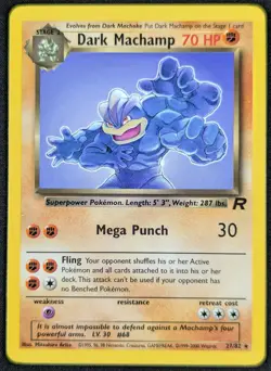 Dark Machamp Vintage Team Rocket Rare Non Holo Pokemon Card 27/82 (NM) - Image 1