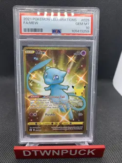 Pokemon TCG Mew 025/025 Gold Celebrations 25th Anniversary Card PSA 10 Gem Mint - Image 1